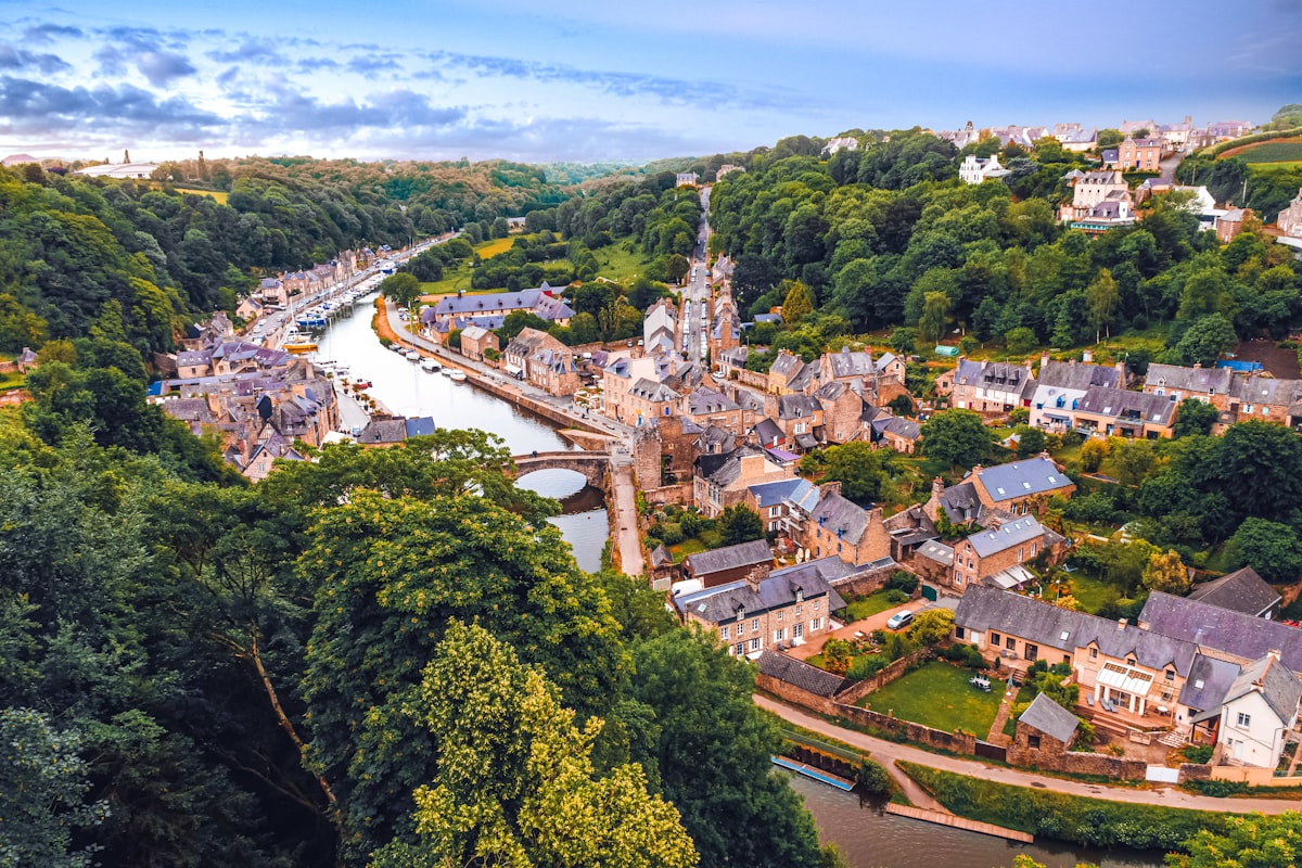 Vue aérienne de Dinan, Bretagne